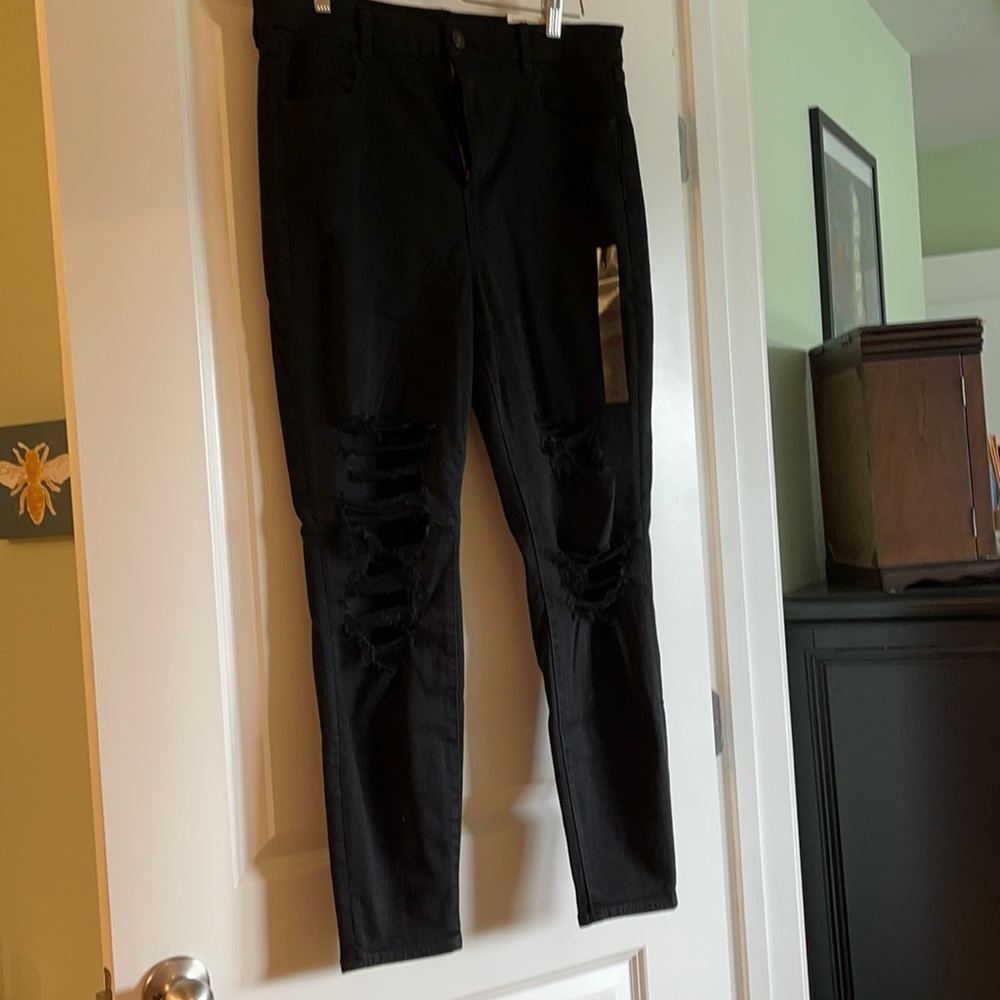 Black Ripped Jeans - American Eagle